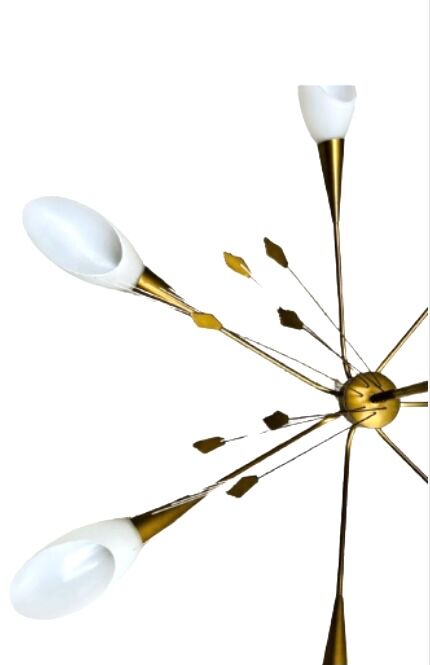 Brass scandinavian chandelier from the 60s