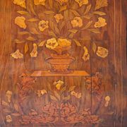 Small Dutch display cabinet in floral marquetry.
