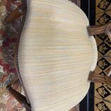 Suite of 6 Louis XVI style chairs in cane and fabric
