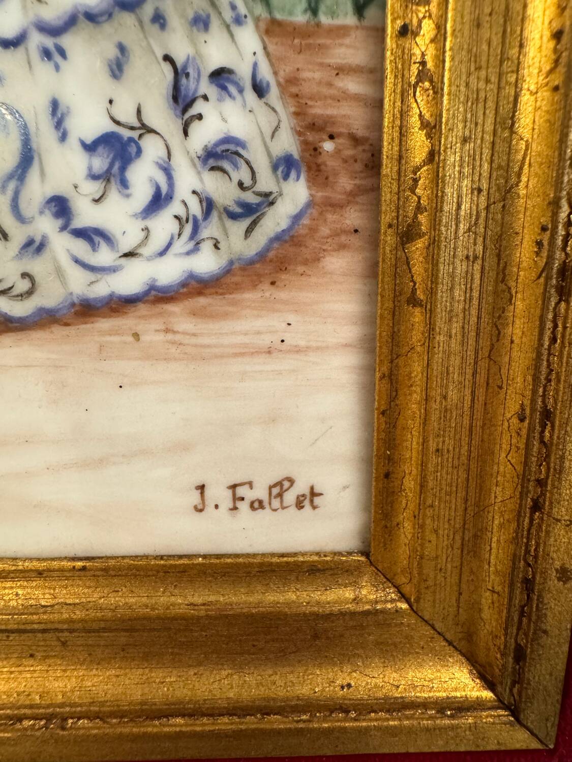 Old painting, Parisian women, signed J Fallet