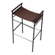 Lote de 3 Taburetes de Bar Contemporáneos "Repose" Sillín Marrón Oscuro Estructura Engomada Negra