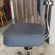 Swivel office chair in Roneo style, grey faux leather with vintage chrome.