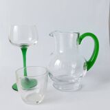 Green carafe Alsace wine vintage tableware