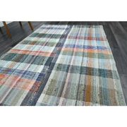Vintage Turkish Oushak Handmade Wool Cotton Green Runner Rug 125x310