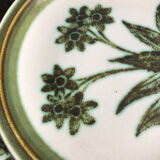 Gien enamelled sandstone dessert plates "Herbier"