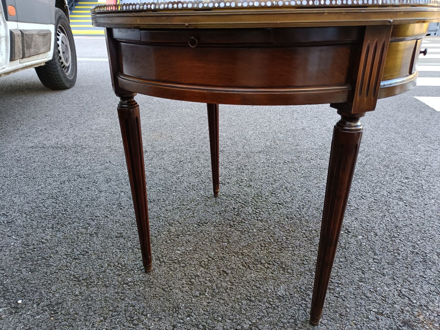 Table bouillotte style Louis XVI marble top