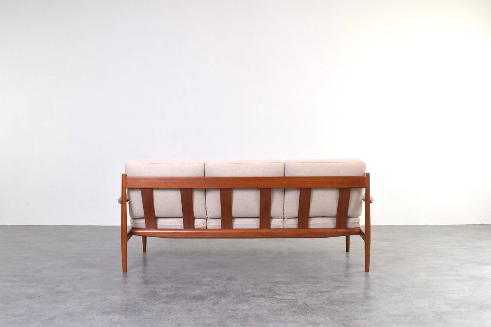 Mid-Century Danish Teak & Wool Sofa by Grete Jalk for France & Søn
