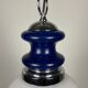 Vintage glass sphere with blue metal pendant from the 1970s.