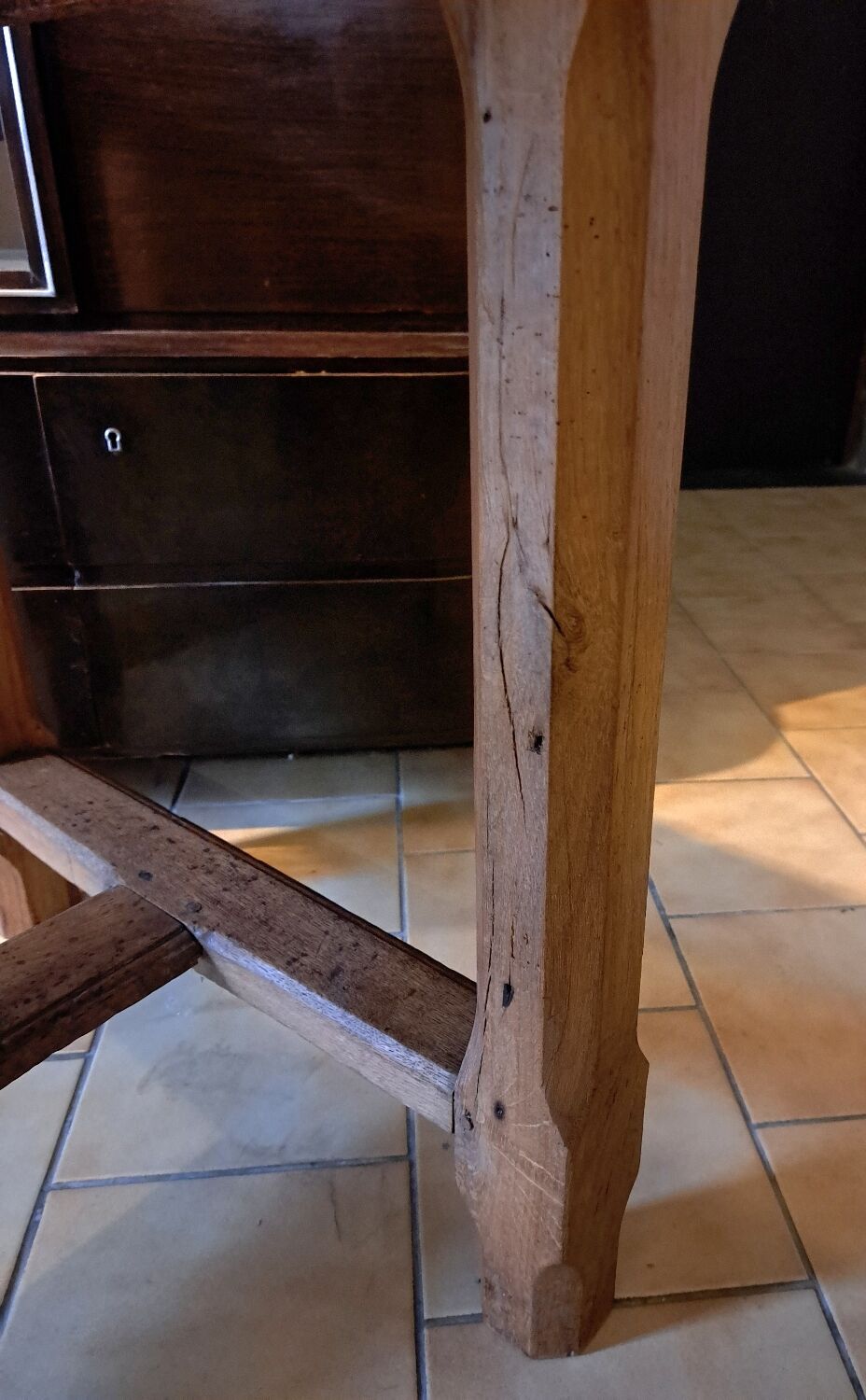 19th century farm table in solid oak