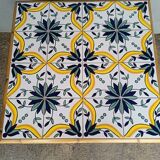 Vintage rattan and ceramic coffee table ep 1970