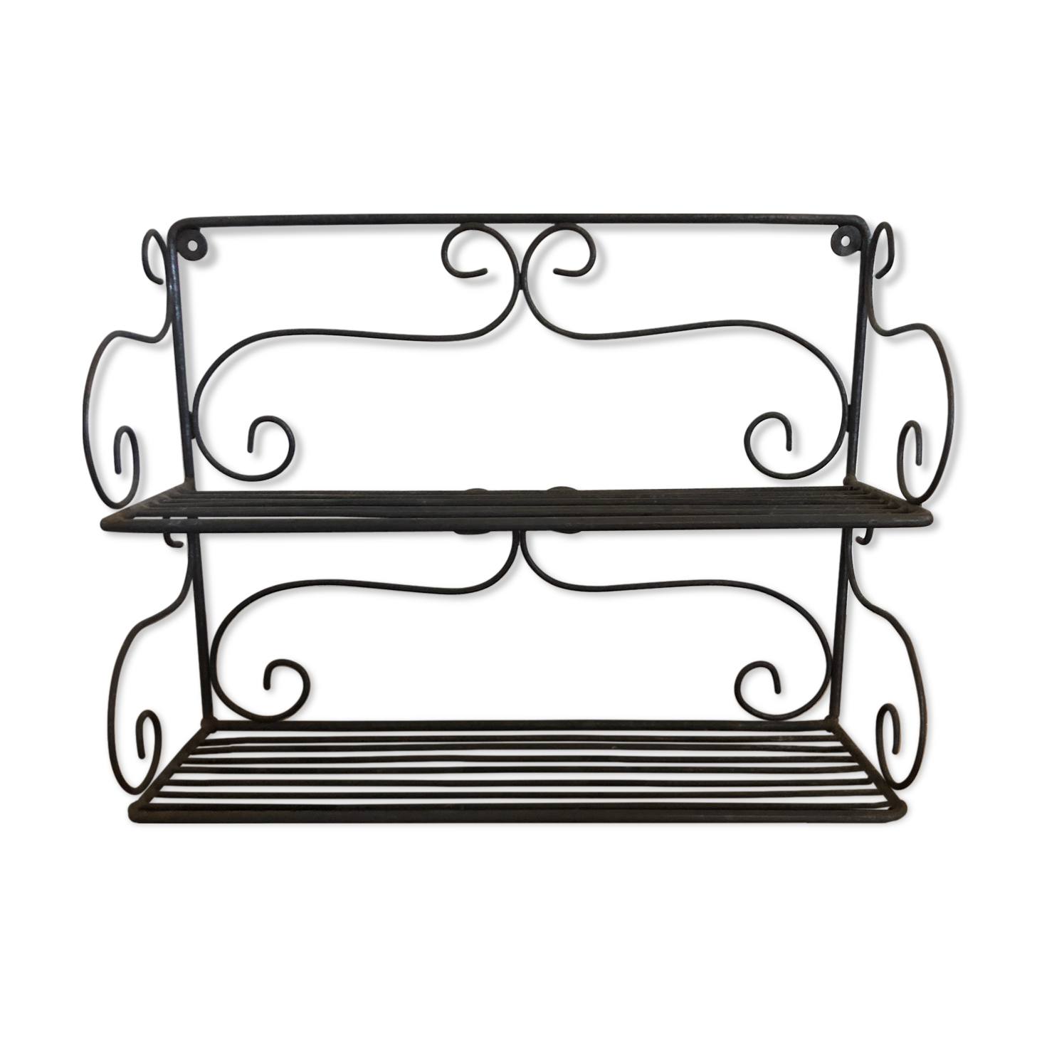 Massive forged iron shelf