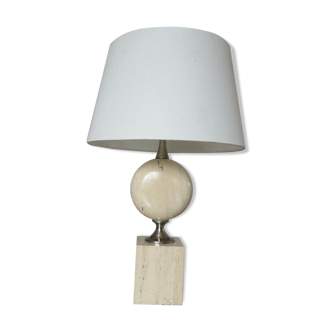 Lampe en travertin de Philippe Barbier 1970