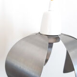 Flower pendant lamp in brushed steel 1970