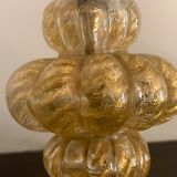 Foot of blown glass lamp by Murano, Barovier, Cordonato d'Oro, 1950