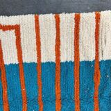 Beni Ourain Berber rug with colourful patterns, size 150 x 250 cm.