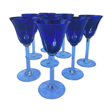 Verres bleu cobalt Saint Louis