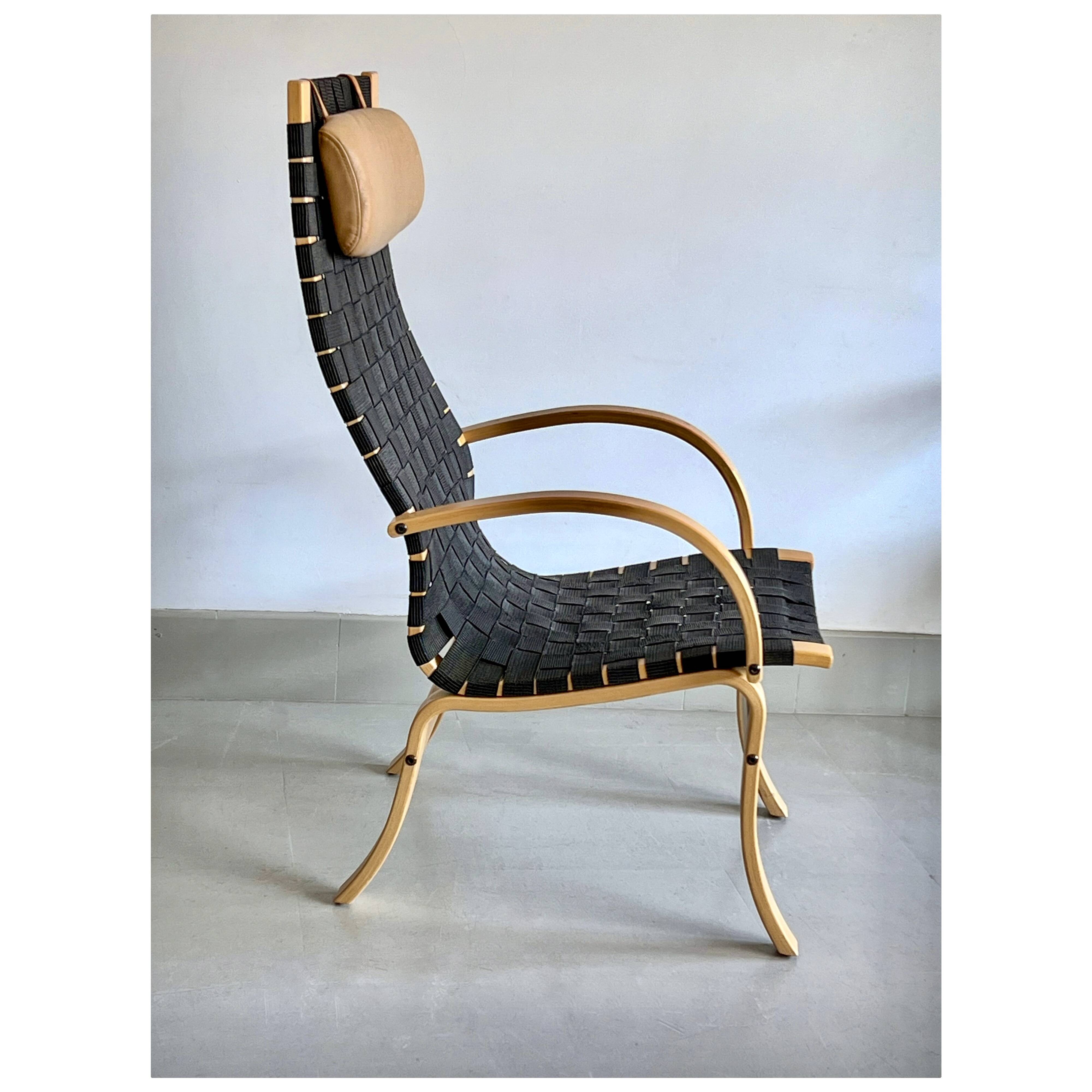 Chaise longue tissée, vintage, Danemark, années 1970