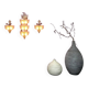 Trio / Set of 3 “Grand Hotel“ sconces by Barovier & Toso, Murano, Italy, 1950s. Venetian glass with gold dust and purple glass flowers