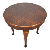 1930s Czechoslovak Art Deco Round Table in Wood and Veneer