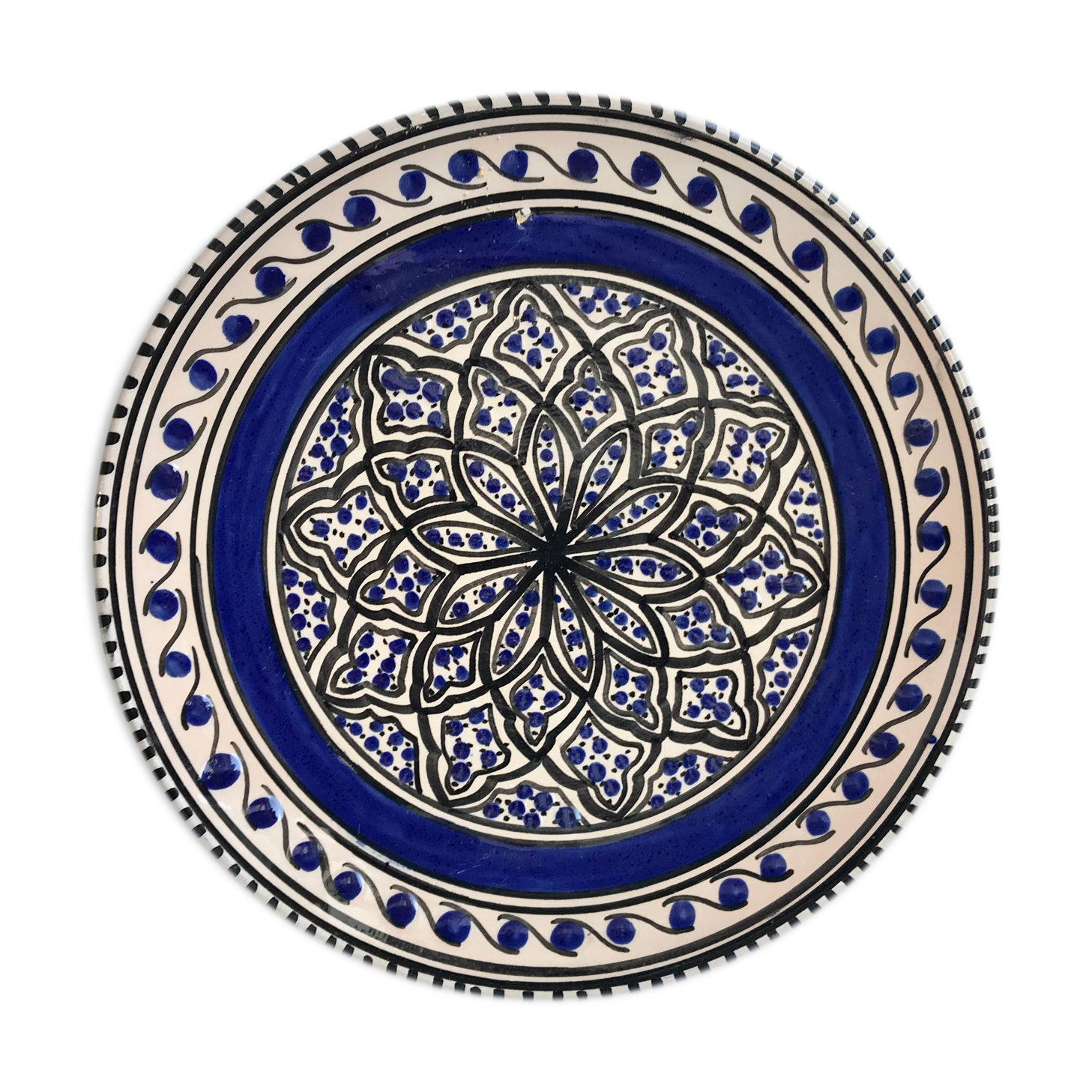 Moroccan ceramic dish handicraft Tamegroute "Aleya Slim"