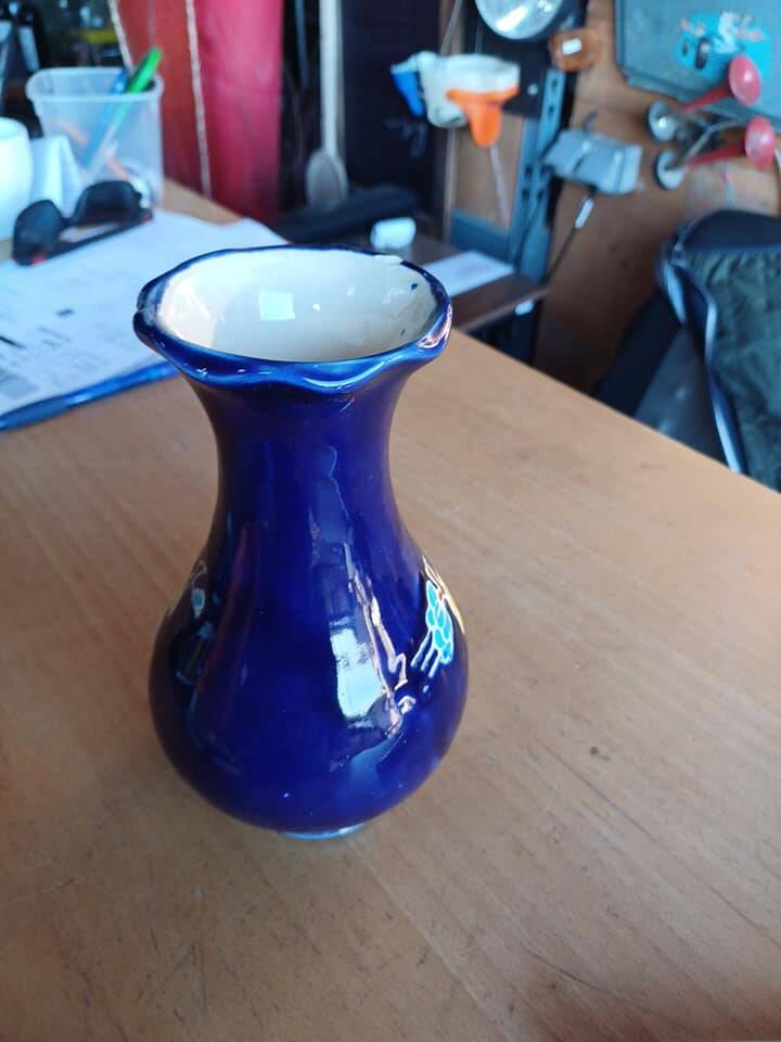 Beautiful little hand painted glazed vase