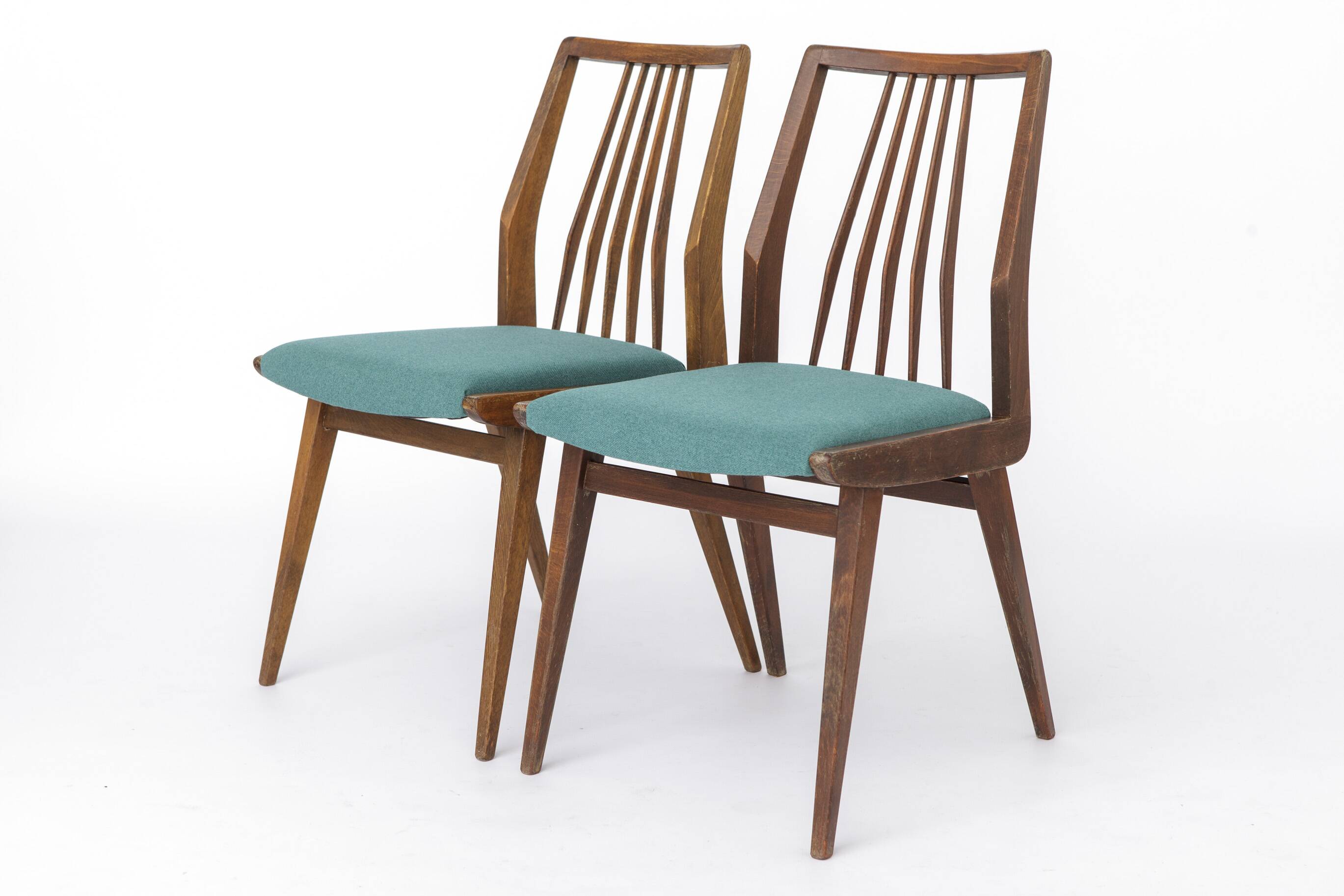 Ensemble de 4 chaises de salle à manger Casala, Allemagne années 1960, chaises en hêtre de style mid-century.