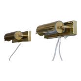Pair of scandinavian brass wall lamps 1970