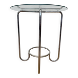 Table Bauhaus en chrome et verre - années 1930