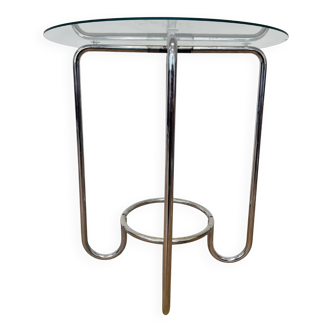 Table Bauhaus en chrome et verre - années 1930