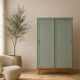 Armoire parisienne penderie 1960 vert grisé rénovée 
