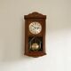Antique art deco original f.m.s. Mauthe oak wall clock, Germany 1930s
