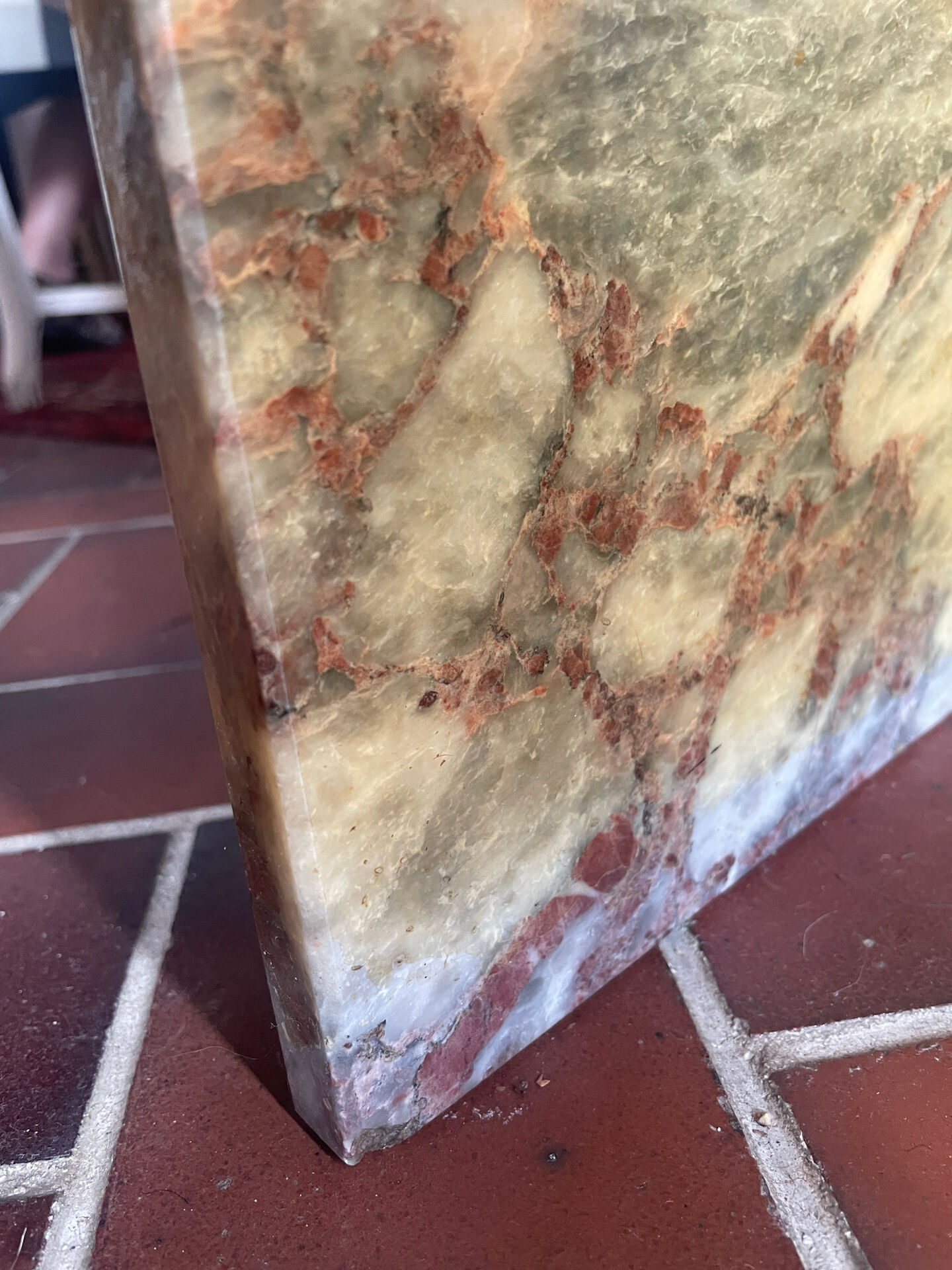 1970s marble eye-shaped coffee table