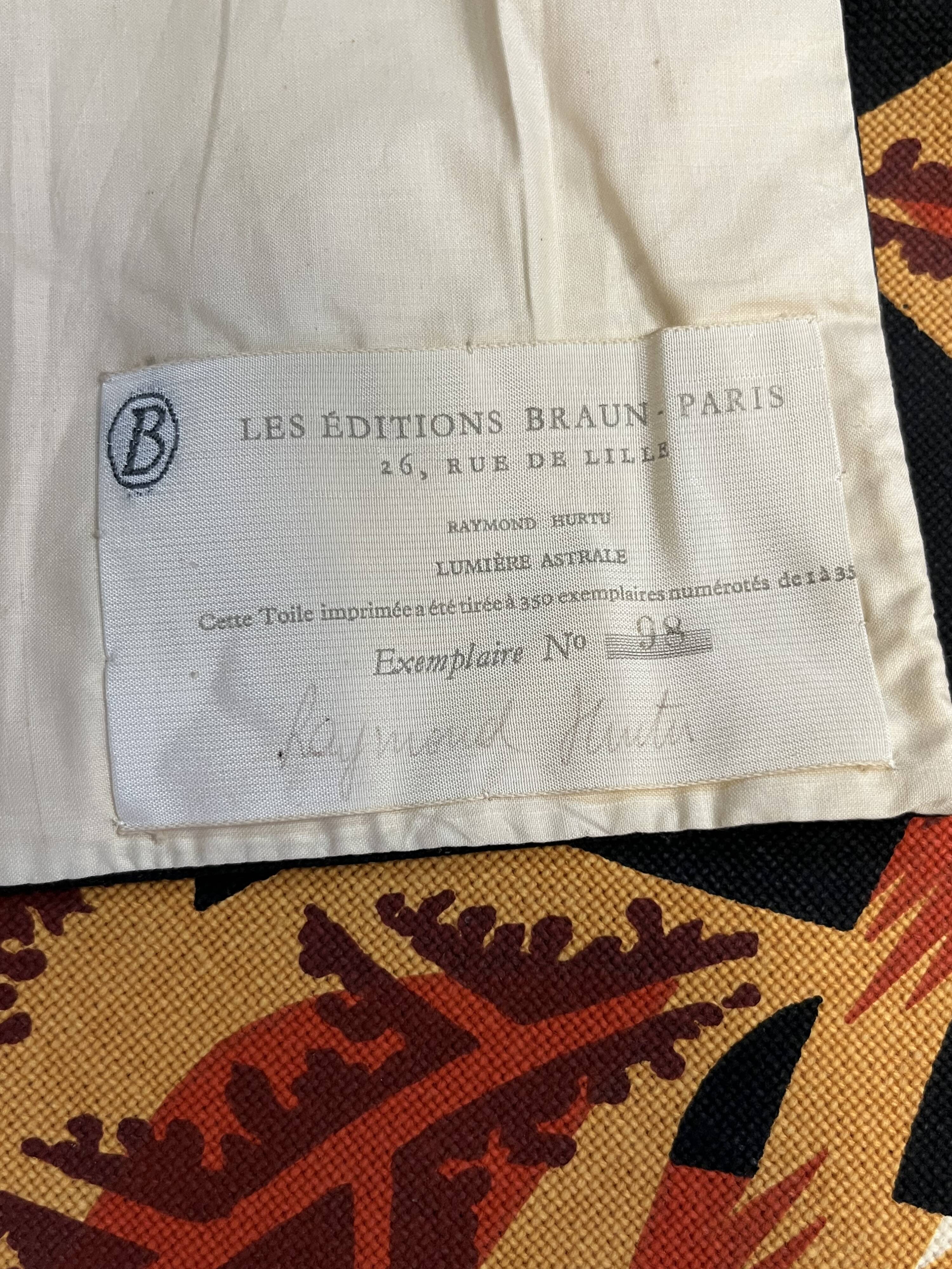 BRAUN ET CIE Tapestry - After Raymond HURTU - Entitled Astral Light