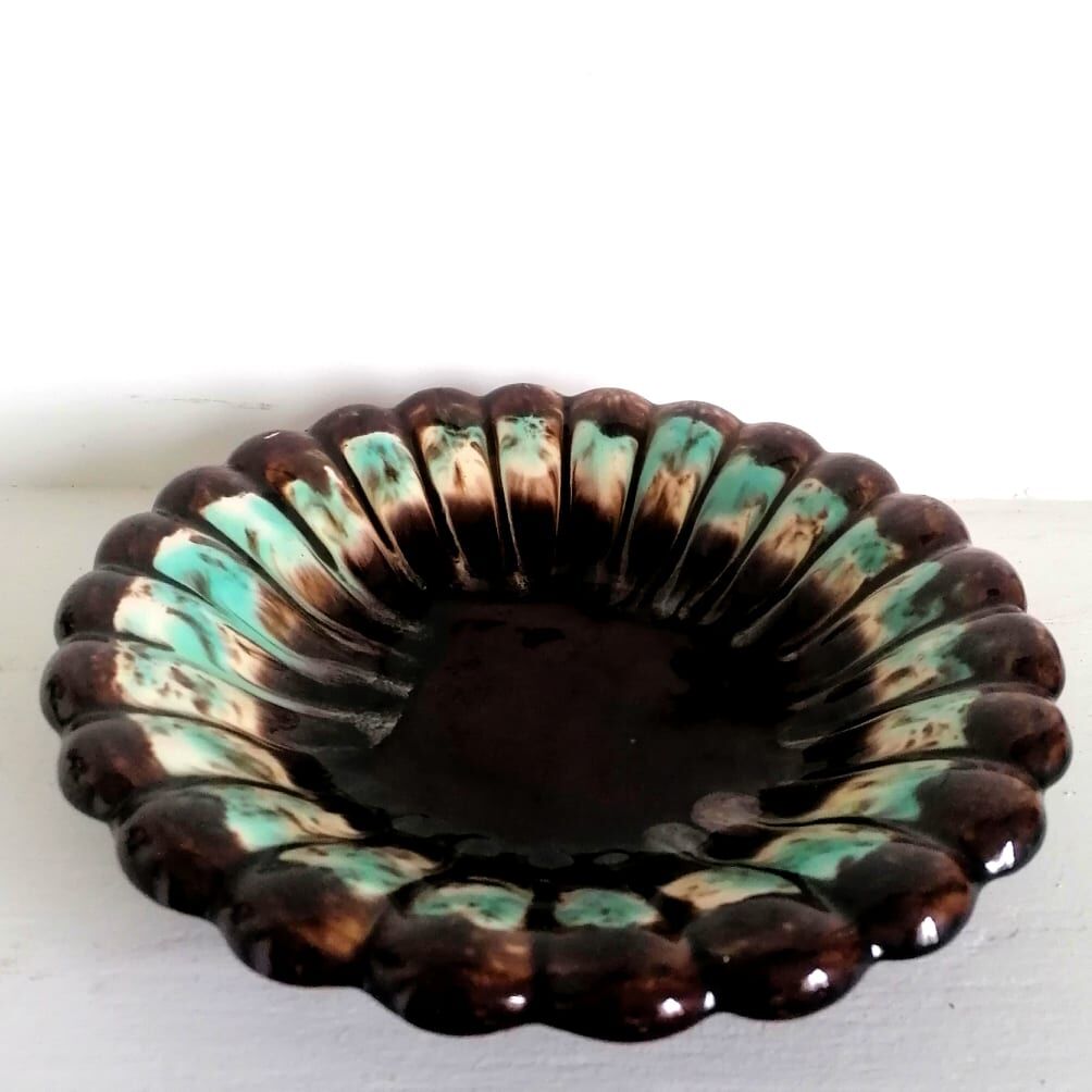 Vallauris style ceramic godron cup