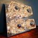 Square ceiling light/wall light Ice Cube, Peill & Putzler, 1970