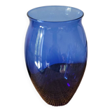 Grand vase bleu cobalt en verre