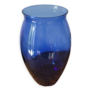 Grand vase bleu cobalt en verre
