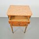 Vintage French Bedside Table with Marble Top and Brass Ornaments, 1920s