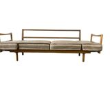 Vintage extendable wooden sofa / sofa / KNOLL sofa