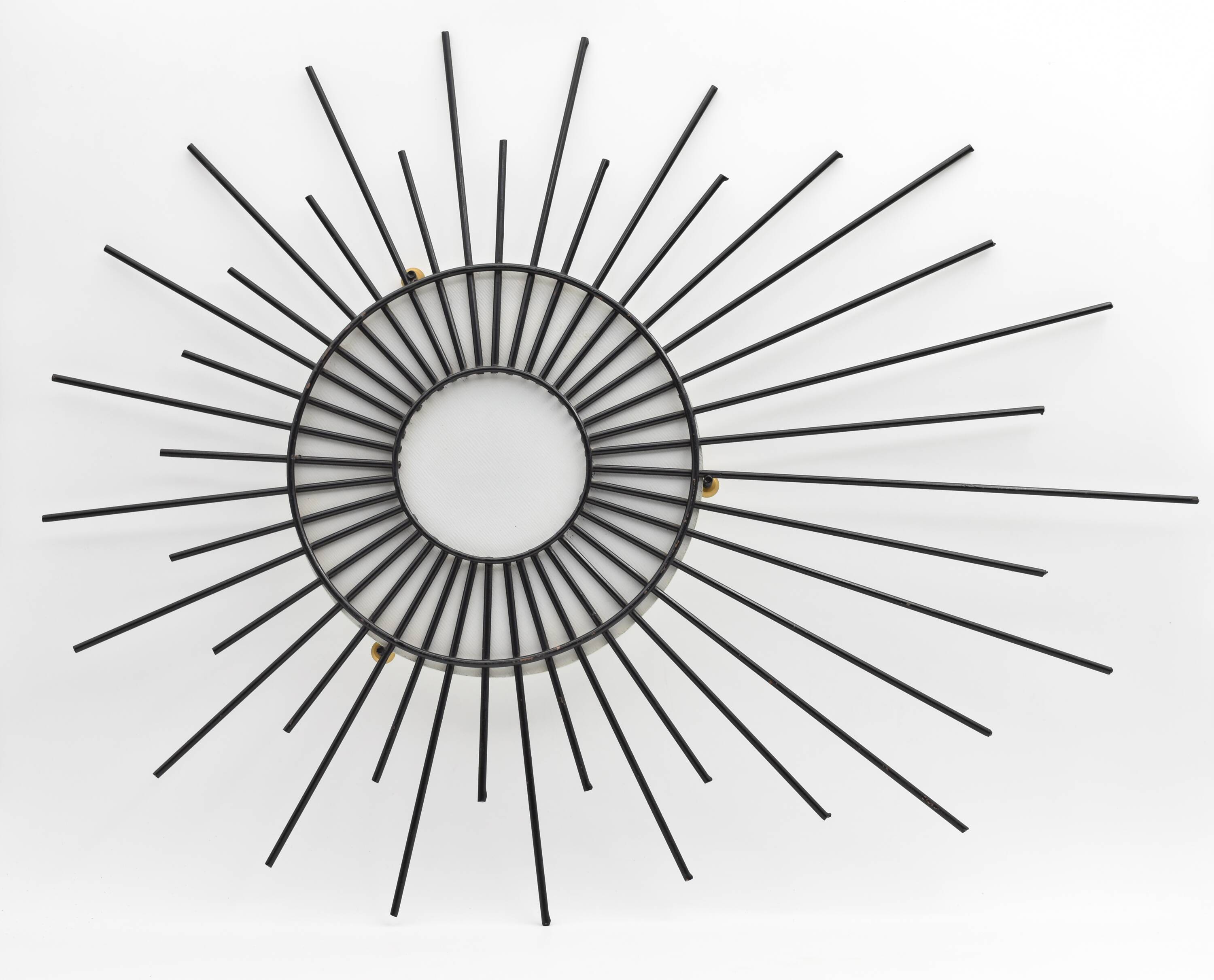 Sun vintage black iron mirror 72x57cm