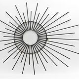 Sun vintage black iron mirror 72x57cm