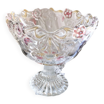 Pedestal fruit cup in blown glass