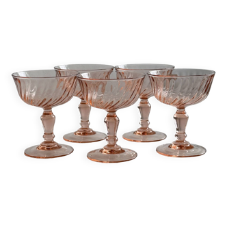 5 champagne glasses, Rosaline stemware