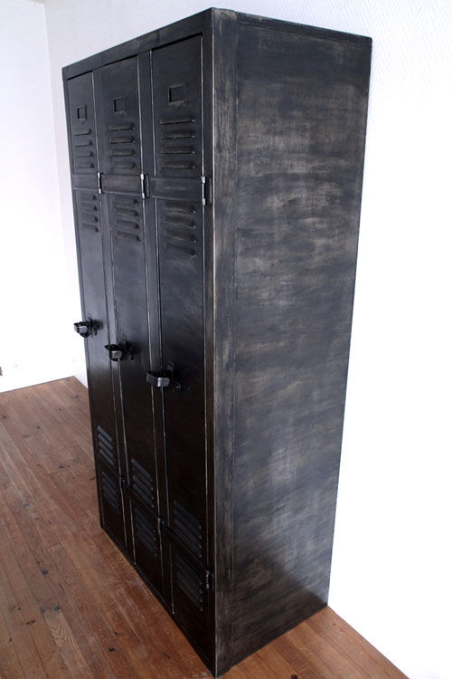 Former locker room metal industrial 3 doors.
