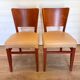 Set of 6 authentic Stella bistro chairs - Beech & Skai model