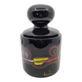 Covered pot or Bonbonnière, Verzolini in black ceramic, Italy 1960.