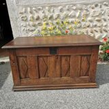 Rustic solid oak desk on leather