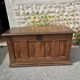 Rustic solid oak desk on leather