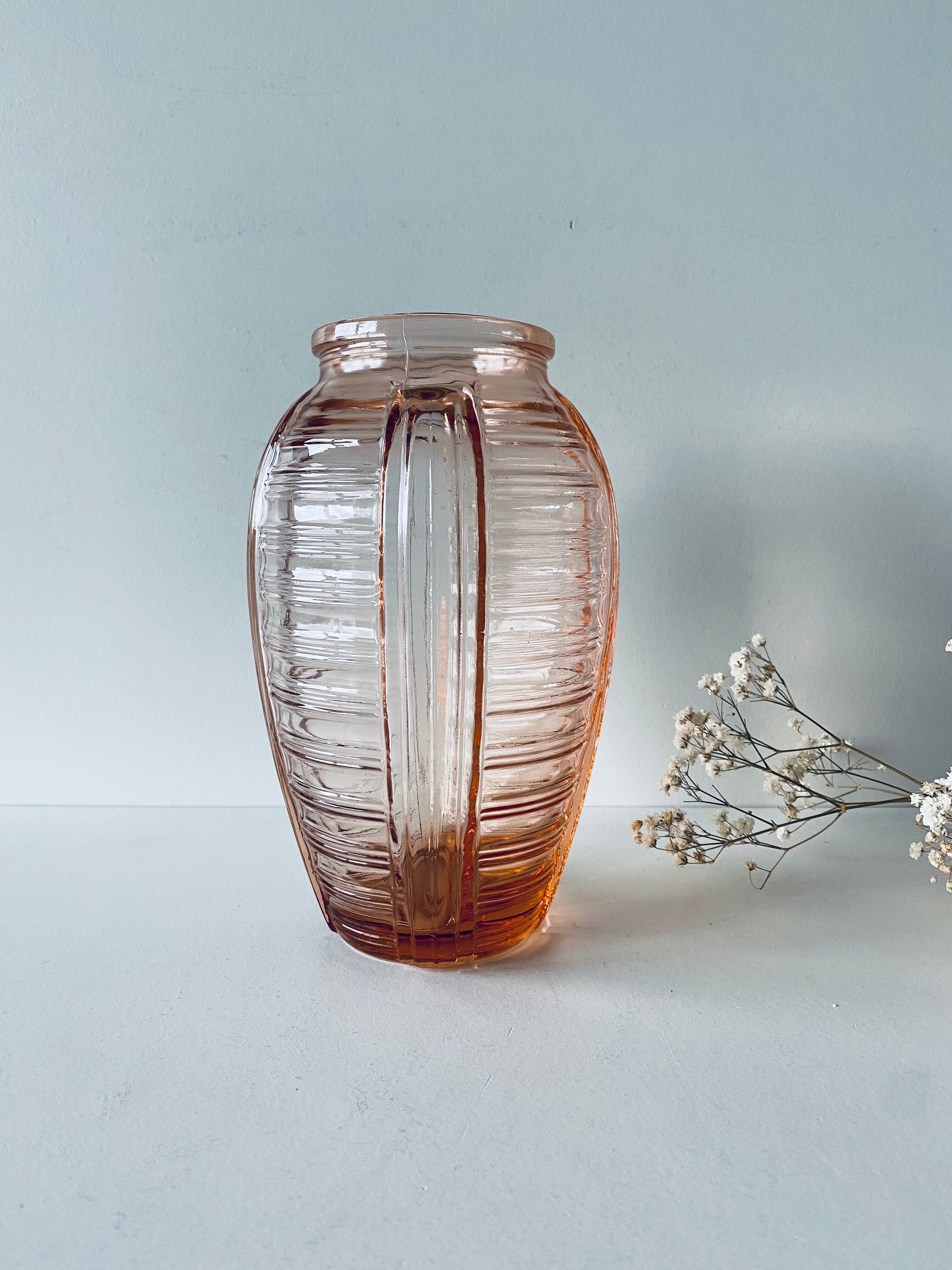 Old pink glass vase