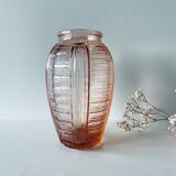 Vase rose ancien en verre